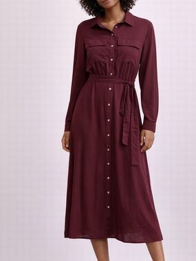 DAVI & DANI Burgundy Long Sleeve Dress